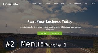 2  Créer un site web responsive en HTML CSS Bootstrap et jQuery  Menu Partie 1 [upl. by Harneen]