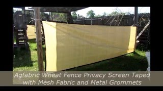 Agfabric Wheat Fence Privacy Screen Taped with Mesh Fabric and Metal Grommets [upl. by Imeon]