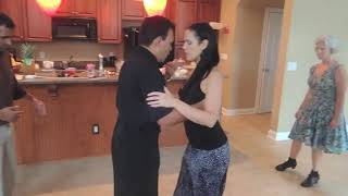 TANGO LESSON Traspie Combination for Tango Vals Milonga Georgina amp Oscar Mandagaran [upl. by Lindsley]