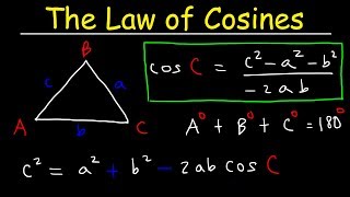 Law of Cosines Finding Angles amp Sides SSS amp SAS Triangles  Trigonometry [upl. by Staley]