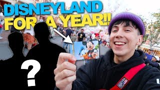 SURPRISING BEST FRIENDS with DISNEYLAND FOR A YEAR PRICELESS REACTION [upl. by Allekram]