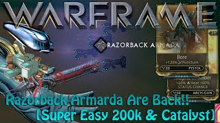 Warframe  Razorback Armada Is Back Again Easy 200k amp Catalyst [upl. by Mercie]