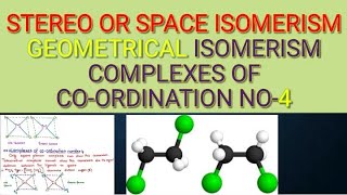 STEREO ISOMERISM  GEOMETRICAL ISOMERISM COMPLEXES OF CO  ORDINATION NUMBER 4  mary aphia [upl. by Eldorado938]