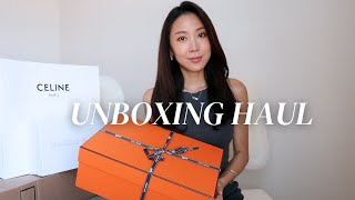 LUXURY UNBOXING • HERMES CELINE MANOLO BLAHNIK NETAPORTER • DESIGNER FASHION HAUL [upl. by Kam]