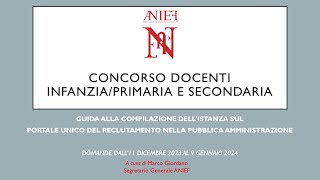 CONCORSO DOCENTI 2023  Guida alla compilazione della domanda [upl. by Verine90]