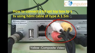 How to connect a hd settop box to a tv using hdmi cable of type A 15m [upl. by Ennahtur]