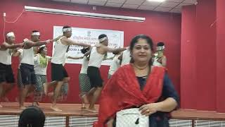 NICOBARI DANCE by JNRM students at Tagore college auditorium [upl. by Gombach]