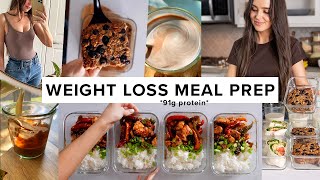 1 hour weight loss meal prep  91g protein per day  super easy pt 2 [upl. by Neirad]