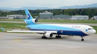 AV Cargo Avient cs start up taxi and take off runway 16 at ZRH live ATC [upl. by Atem]