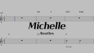 Beatles  Michelle 더블 오카리나 악보 반주 MR [upl. by Danaher]