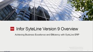 Infor SyteLine 9 ERP Overview Demo Video [upl. by Inalel]