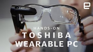 Toshiba dynaEdge AR smart glasses handson [upl. by Adyht]