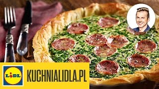 🍴 Quiche ze szpinakiem serem i salami  Karol Okrasa  Przepisy Kuchni Lidla [upl. by Naiva183]