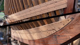 Planking Tally Ho Wooden Boatbuilding  EP86 [upl. by Araz]