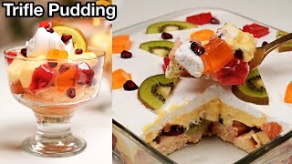 Fruit Custard Trifle Pudding Recipe  20 Mins Quick Dessert  Christmas Special [upl. by Suneya]