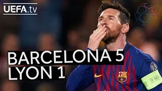 BARCELONA 51 LYON UCL HIGHLIGHTS [upl. by Attebasile27]