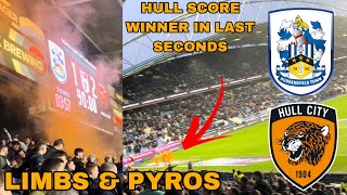 PYROS LIMBS AWAY END CARNAGE AS HULL SCORE LATE TO WIN Huddersfield Town Vs Hull City 12 Vlog [upl. by Ahsatin557]