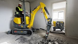 zero emission excavator in action  Wacker Neuson 803 dual power [upl. by Anirres]