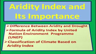 Aridity Index and Its Importance [upl. by Camm414]