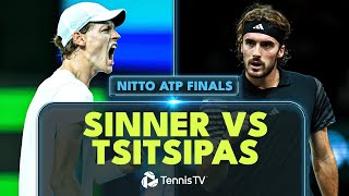 Jannik Sinner vs Stefanos Tsitsipas Match Highlights  Nitto ATP Finals 2023 [upl. by Htilil]