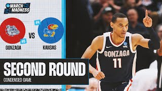 Gonzaga vs Kansas  Second Round NCAA tournament extended highlights [upl. by Bergquist892]