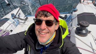 How I reef the mainsail going downwind solo [upl. by Dnalrah]