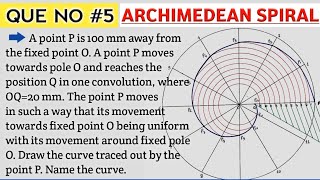 HOW TO DRAW AN ARCHIMEDEAN SPIRAL FOR ONE CONVOLUTION IN ENGINEERING DRAWING QUE NO5 [upl. by Laetitia]