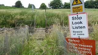 Unused Teston East Footpath Level Crossing Kent [upl. by Mapel]