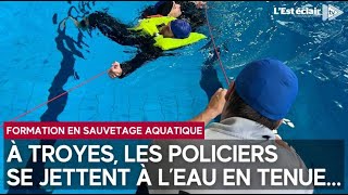 Troyes les policiers sont formés au sauvetage aquatique [upl. by Neddra]