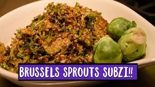 Brussels Sprouts Stirfry Subzi  Indian Vegetarian Side Dish  Show Me The Curry [upl. by Rikahs]