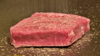 Basic Japanese beef steak full course  teppanyaki in Japan [upl. by Gnof]