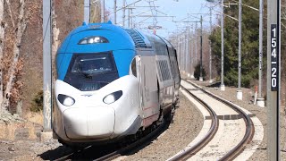 High Speed Amtrak Acela21 Avelia Liberty Test Train WHorn [upl. by Jonie851]