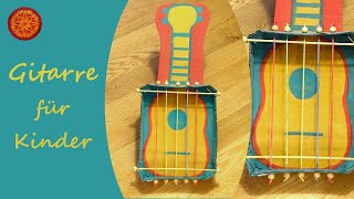 Kunterbunte KARTON GITARRE basteln DIY I Waldorf Bastelei [upl. by Ttimme33]