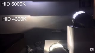 HID 4300K vs 6000K Bright comparison  KM retrofit [upl. by Adah]