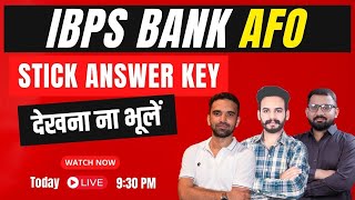 IBPS BANK AFO Stick answer key देखना ना भूलें [upl. by Onra]