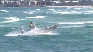 Crossing a ROUGH bar in a 49m boat  kaptenboatscomau [upl. by Nnaecyoj]