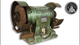 Oldtimer German Bench Grinder Restoration  Restoration Videos [upl. by Sillihp]