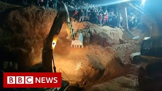 Rescuers work to rescue fiveyearold who fell down a well  BBC News [upl. by Shawnee]