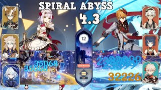 SPIRAL ABYSS 43 FLOOR 12 9 STARS  C6 NOELLE amp C1 CHILDE  GENSHIN IMPACT [upl. by Tnahsin103]