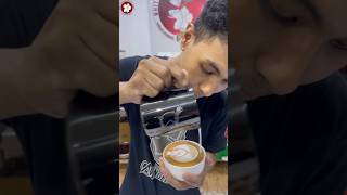 WingTulip latteart  basic level  students pour  free pouring  whiteblossombaristaschool [upl. by Bashemath147]