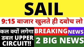 SAIL SHARE LATEST NEWS SAIL SHARE TARGET SAIL SHARE BUY OR NOT SAIL SHARE ANALYSIS FOREX NIFTY [upl. by Nuri]