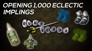 OSRS  Loot From Opening 1000 Eclectic Implings  Imps Medium Clue Loot [upl. by Ulyram]