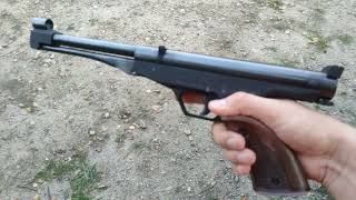 Gamo Center vintage spring air pistol from 1974 plinking [upl. by Sheeree]