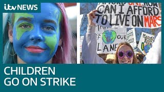 Students go on strike from school in climate change protest  ITV News [upl. by Johnath]