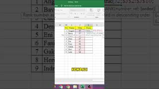 Cara Buat Ranking di Excel exceltips rangking exceltricks [upl. by Bluefield]