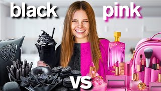 Eating amp Buying Everything in One Color ft epic pink room makeover [upl. by Notyalc508]