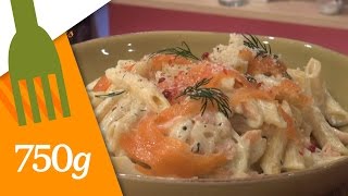 Recette de Pâtes au saumon  750g [upl. by Grimonia278]