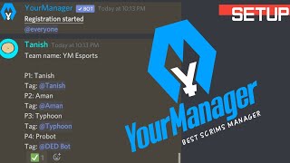 YourManager  Setup  Best Scrims manager bot  Discord bot [upl. by Johnsson]