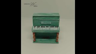 Miniature  Mint piano and stool DIY 2024 part 8 [upl. by Hepsoj]