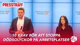 LIVE Tio krav för att stoppa dödsolyckor på arbetsplatser [upl. by Rebmac]